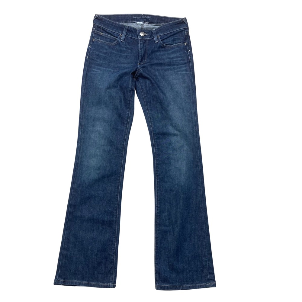 Banana Republic Classic Boot Cut Jeans Womens 6 Dark Wash Blue Denim Mid Rise
